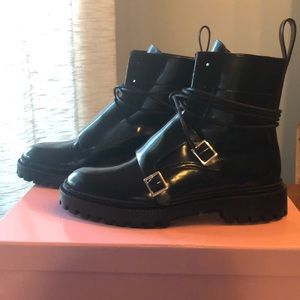 Inch2 Laceup Monk Boots With Buckles 